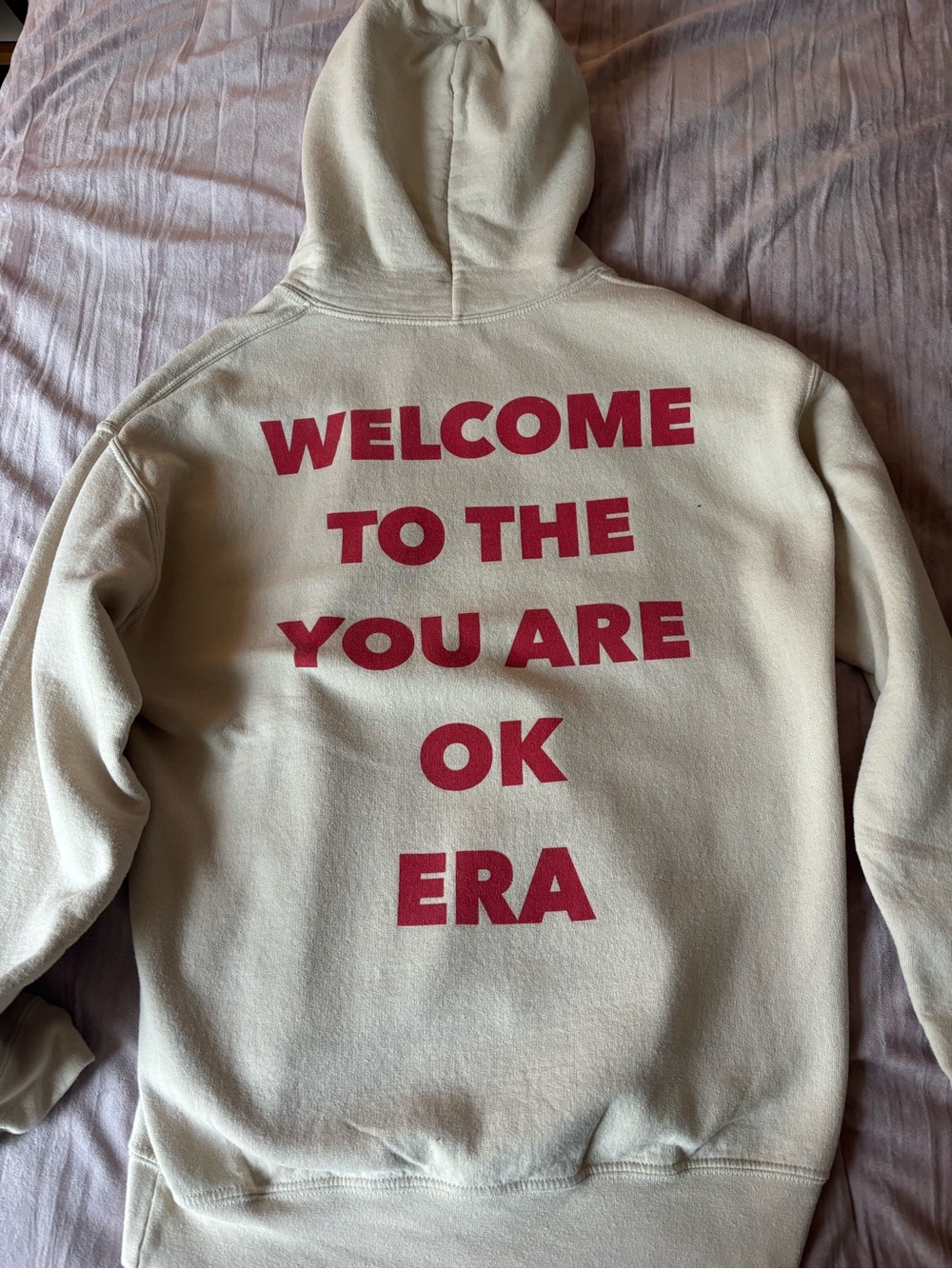 The Maine Unisex Cream Hoodie with Red Heart Graphic - Picture 4 of 4